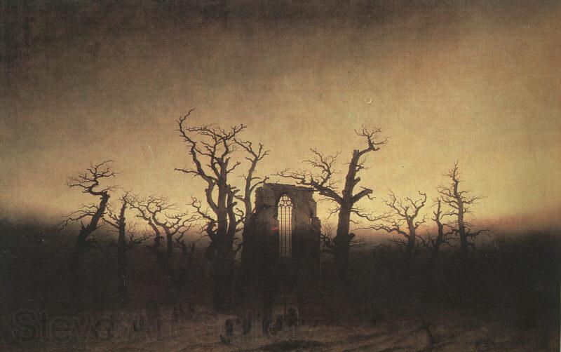 Caspar David Friedrich Abbey in an Oak Forest